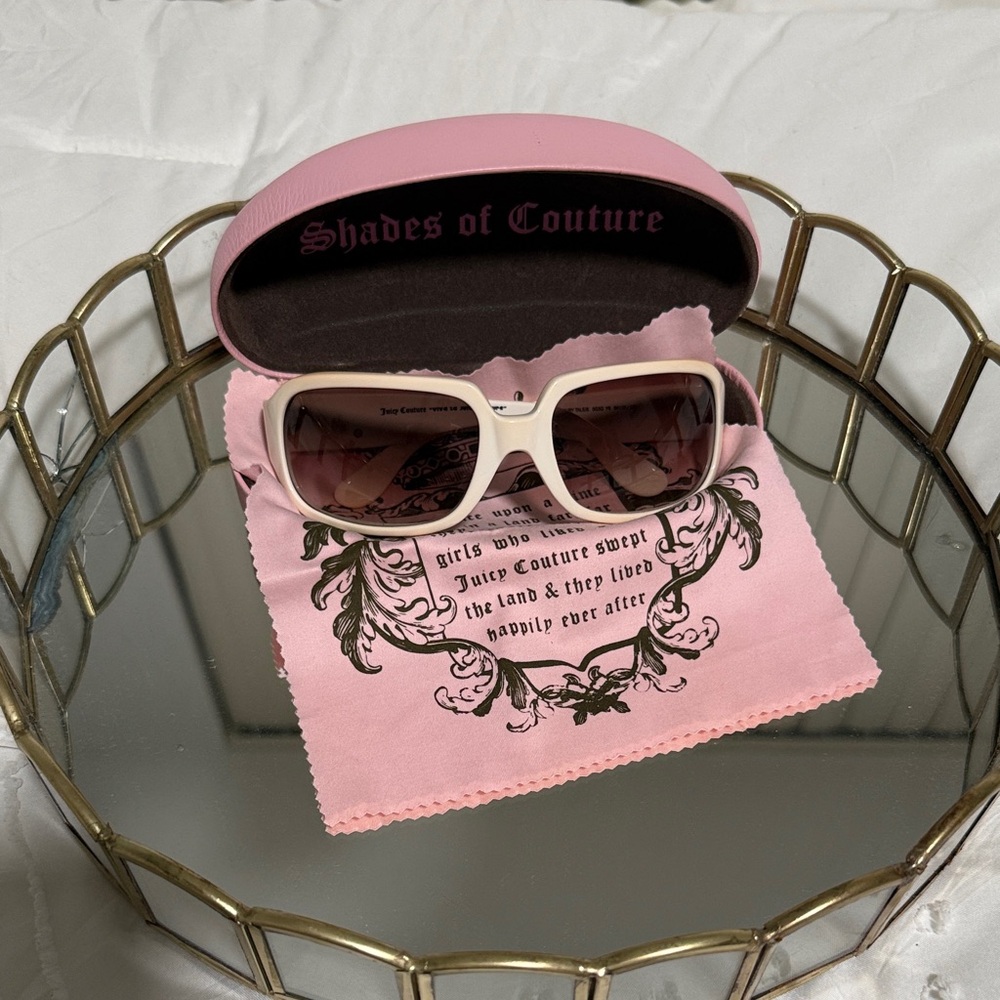 Juicy Couture Y2K White and Orange Sunglasses